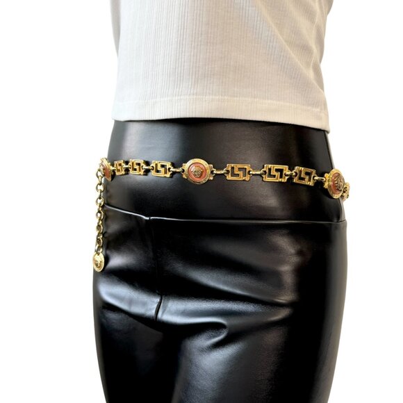 GIANNI VERSACE Vintage Medusa Logo Chain Belt Accessory Gold Metal [103631] - Picture 2 of 10